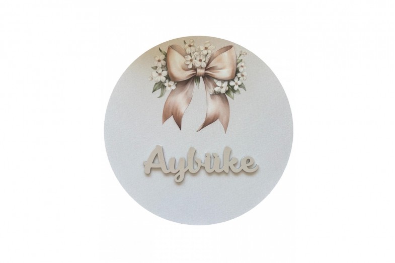 Ahşap İsimli Kapı Süsü